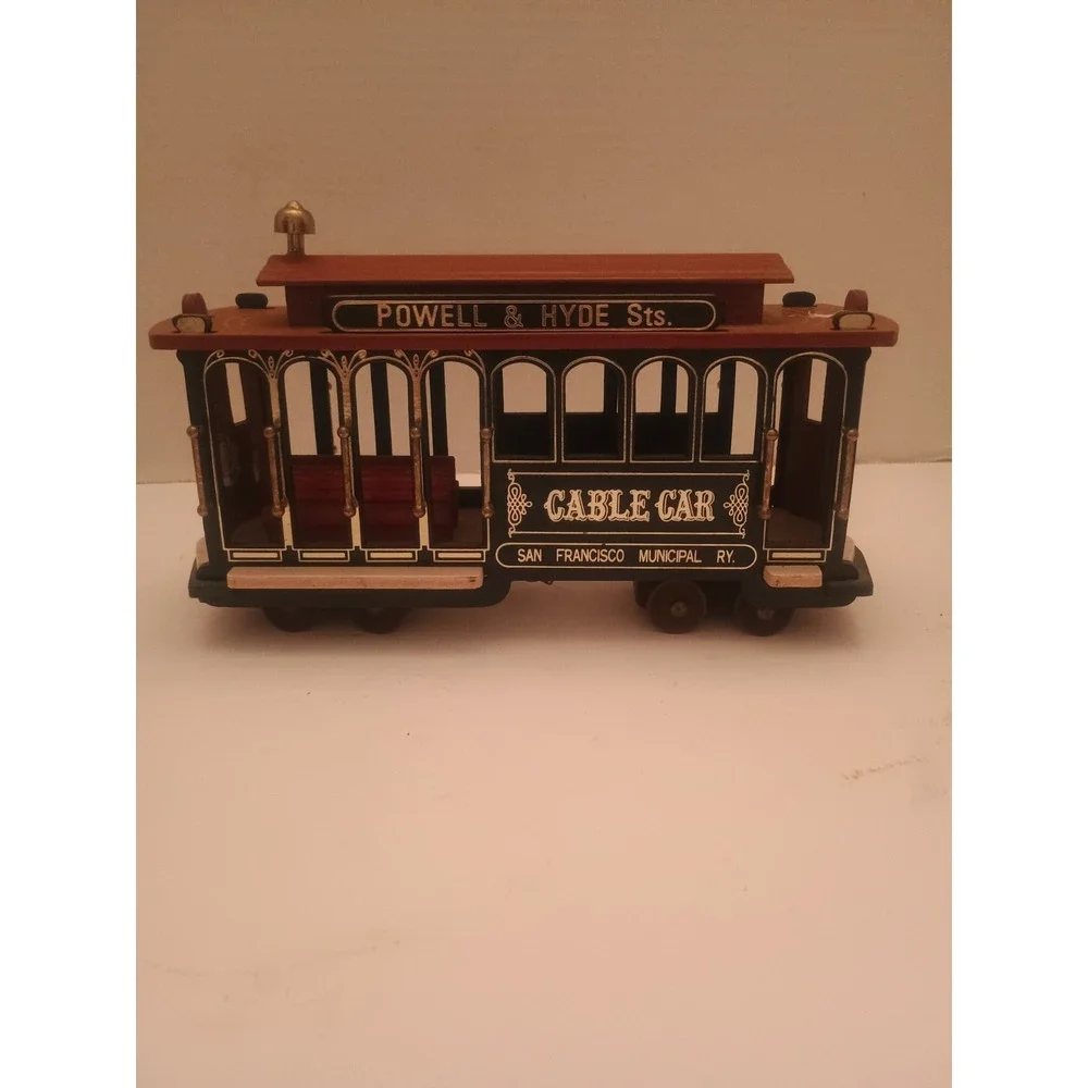 Vintage Powell & Hyde Sts San Francisco Cable Car Wind Up Musical Box Car